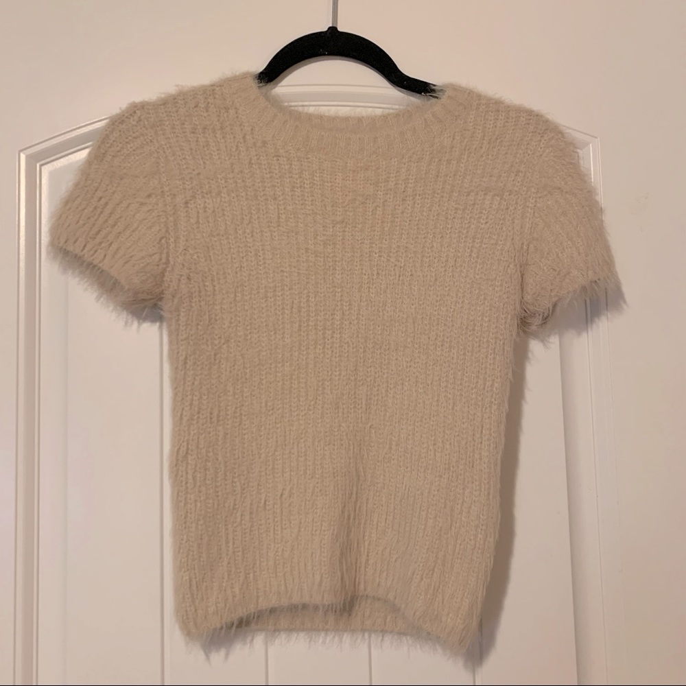 Zara fuzzy knit T-shirt sweater